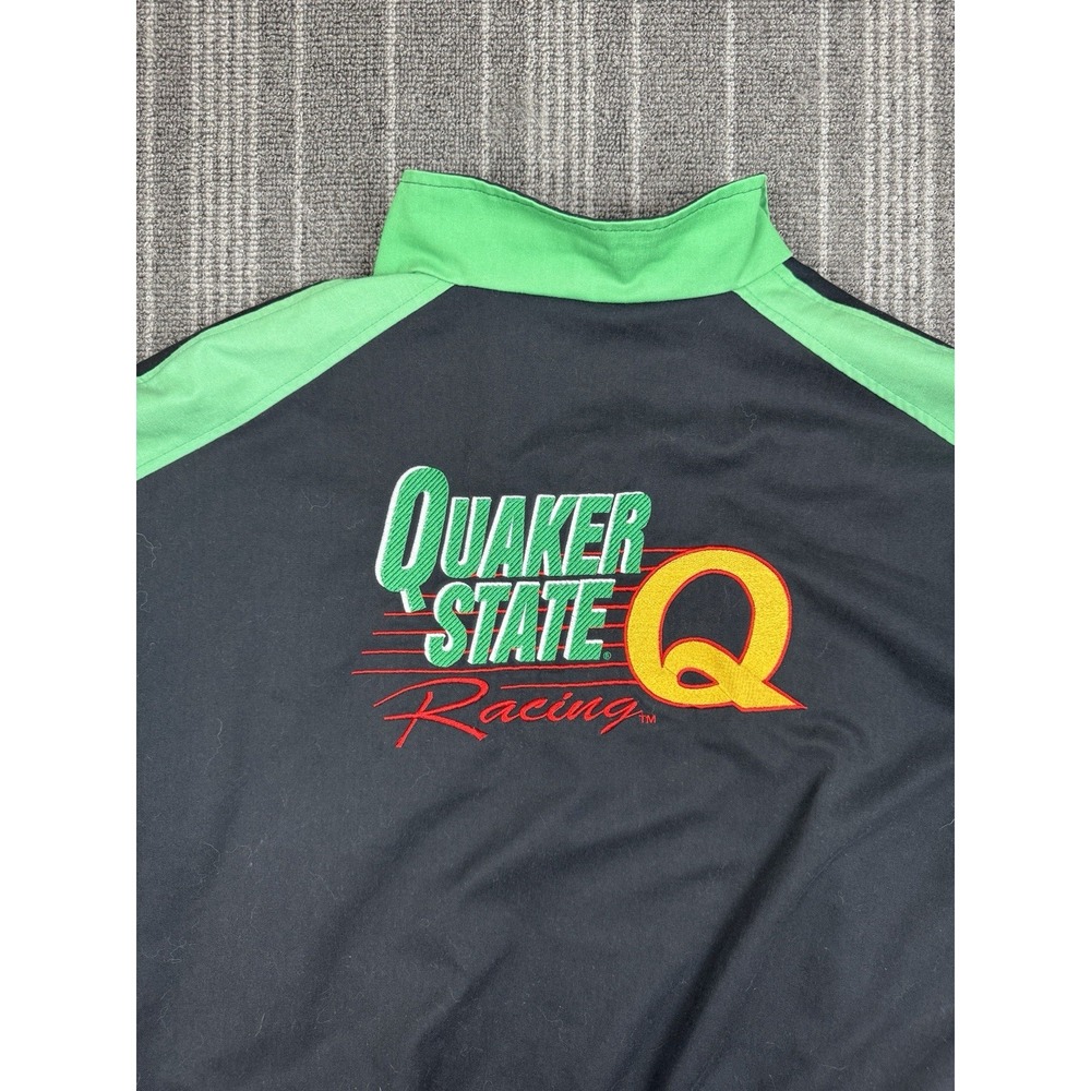 Quaker State Racer Jacket‎ Mens 2XL Green Vintage 80s Bomber Twill Embroidered